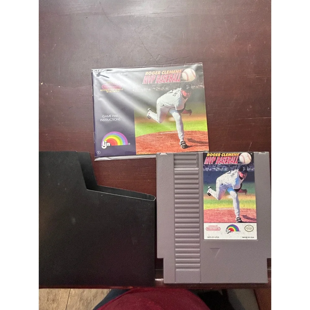 Roger Clemens MVP Baseball Nintendo NES Game Cartridge Manual & Sleeve LJN